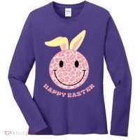 Happy Easter Cute Smile Face Pink Patterns Women's Long Sleeve Shirt thumb 0
