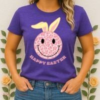 Happy Easter Cute Smile Face Pink Patterns Women's T-Shirt thumb 2
