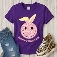 Happy Easter Cute Smile Face Pink Patterns Women's T-Shirt thumb 3
