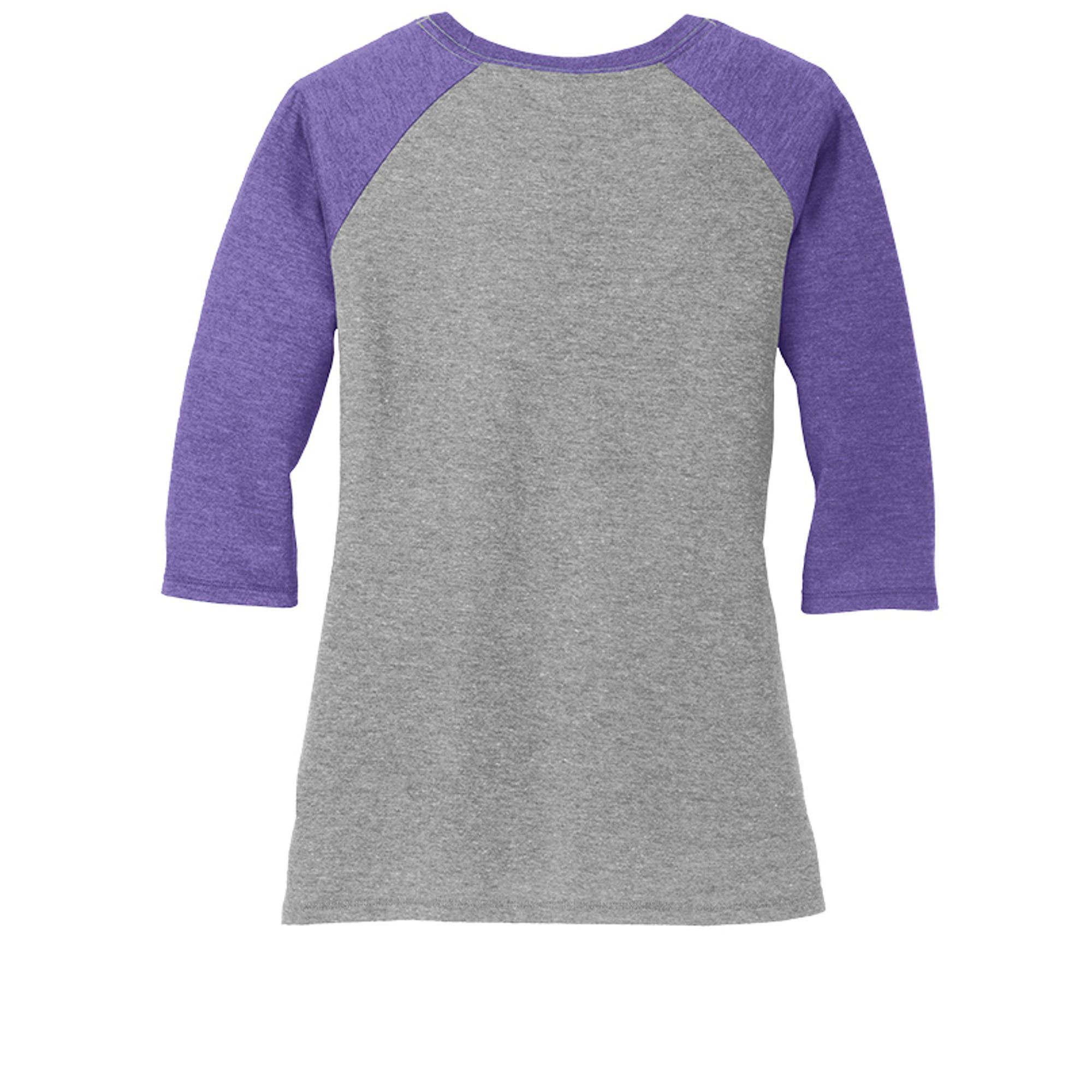 Happy Easter Cute Smile Face Pink Patterns Women's Tri-Blend 3/4-Sleeve Raglan Shirt