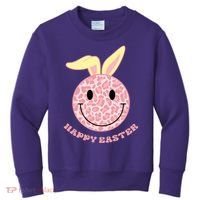 Happy Easter Cute Smile Face Pink Patterns Kids Sweatshirt thumb 0