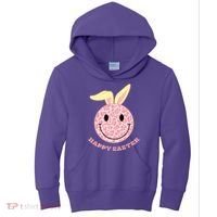 Happy Easter Cute Smile Face Pink Patterns Kids Hoodie thumb 0