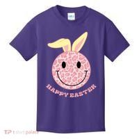 Happy Easter Cute Smile Face Pink Patterns Kids T-Shirt thumb 0