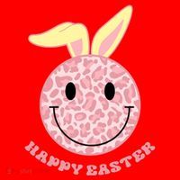 Happy Easter Cute Smile Face Pink Patterns Santa Hat thumb 1