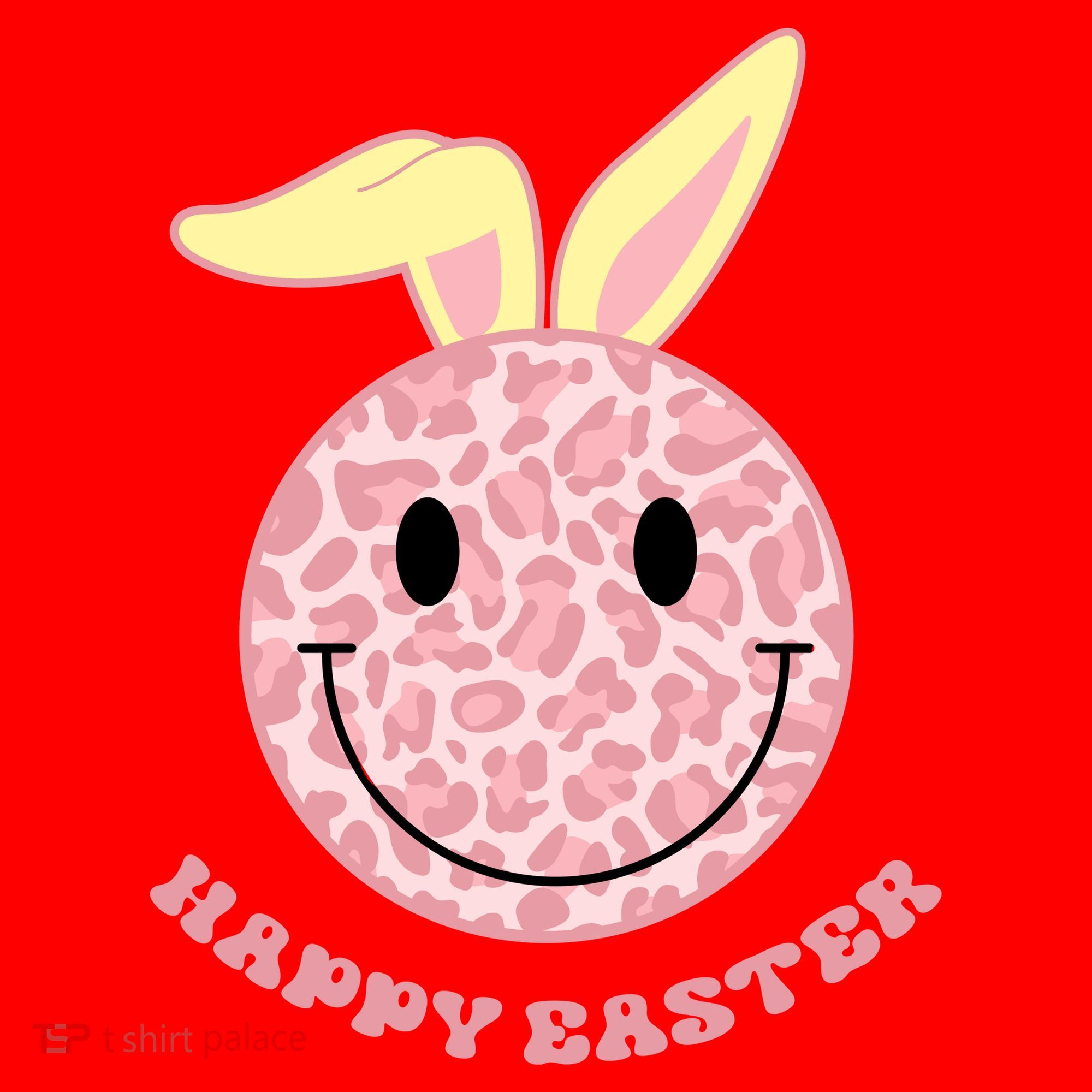 Happy Easter Cute Smile Face Pink Patterns Santa Hat