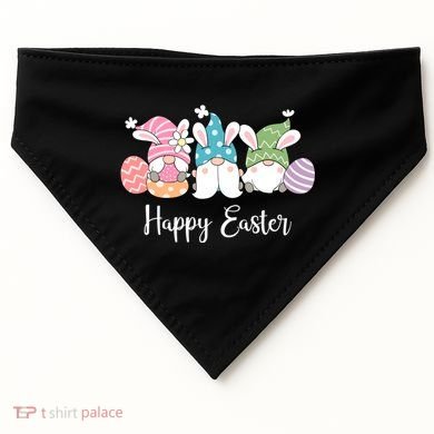 Happy Easter Cute Gnome Holiday USA-Made Doggie Bandana