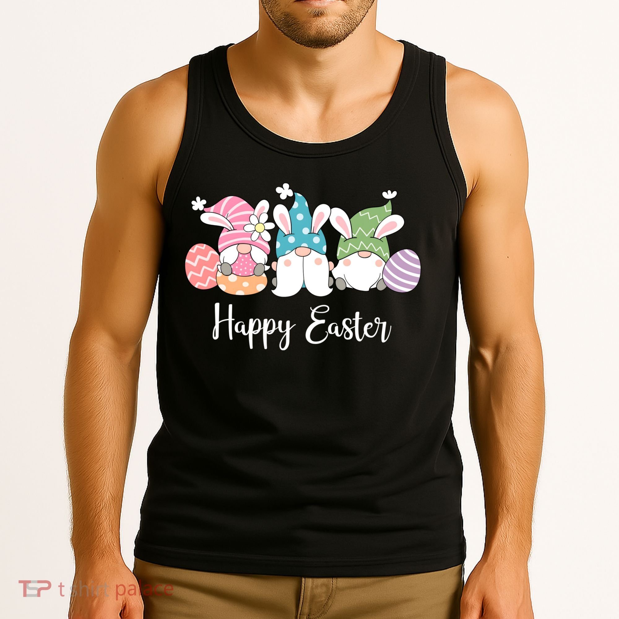 Happy Easter Cute Gnome Holiday Tank Top