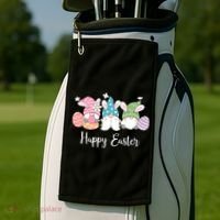 Happy Easter Cute Gnome Holiday Golf Towel thumb 2