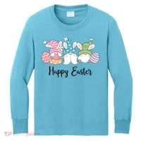 Happy Easter Cute Gnome Holiday Kids Long Sleeve Shirt thumb 0