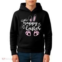 Happy Easter Cute Bunny Holiday Kids Hoodie thumb 4