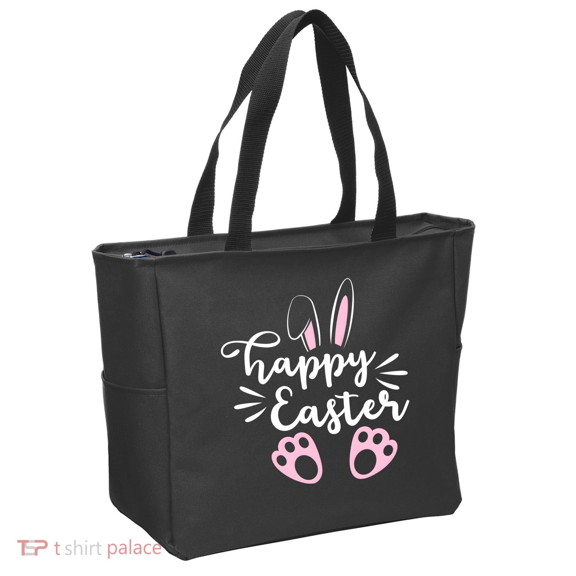 Happy Easter Cute Bunny Holiday Tote Bag