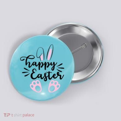Happy Easter Cute Bunny Holiday Button