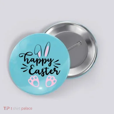 Happy Easter Cute Bunny Holiday Button