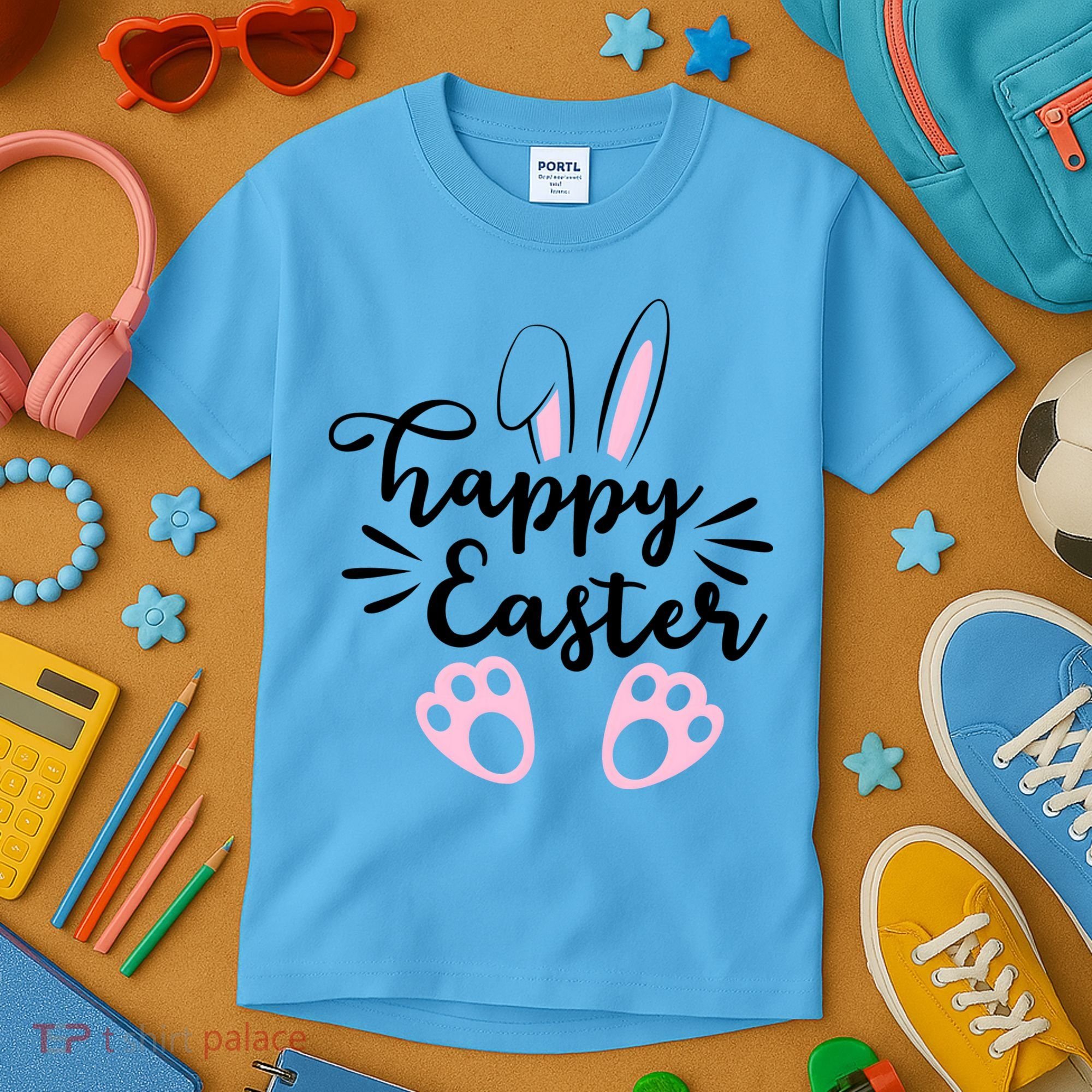 Happy Easter Cute Bunny Holiday Kids T-Shirt