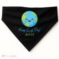 Happy Earth Day April 22 Cute Planet USA-Made Doggie Bandana thumb 0