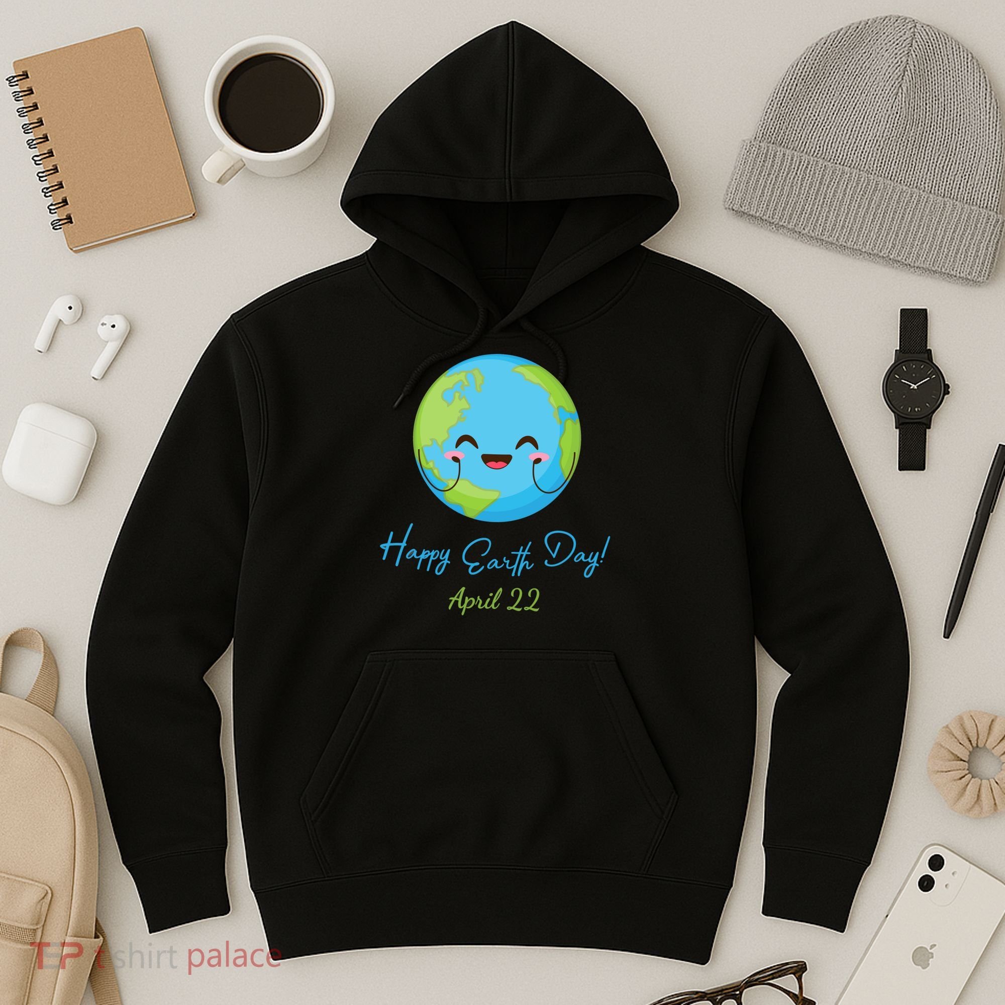Happy Earth Day April 22 Cute Planet Hoodie