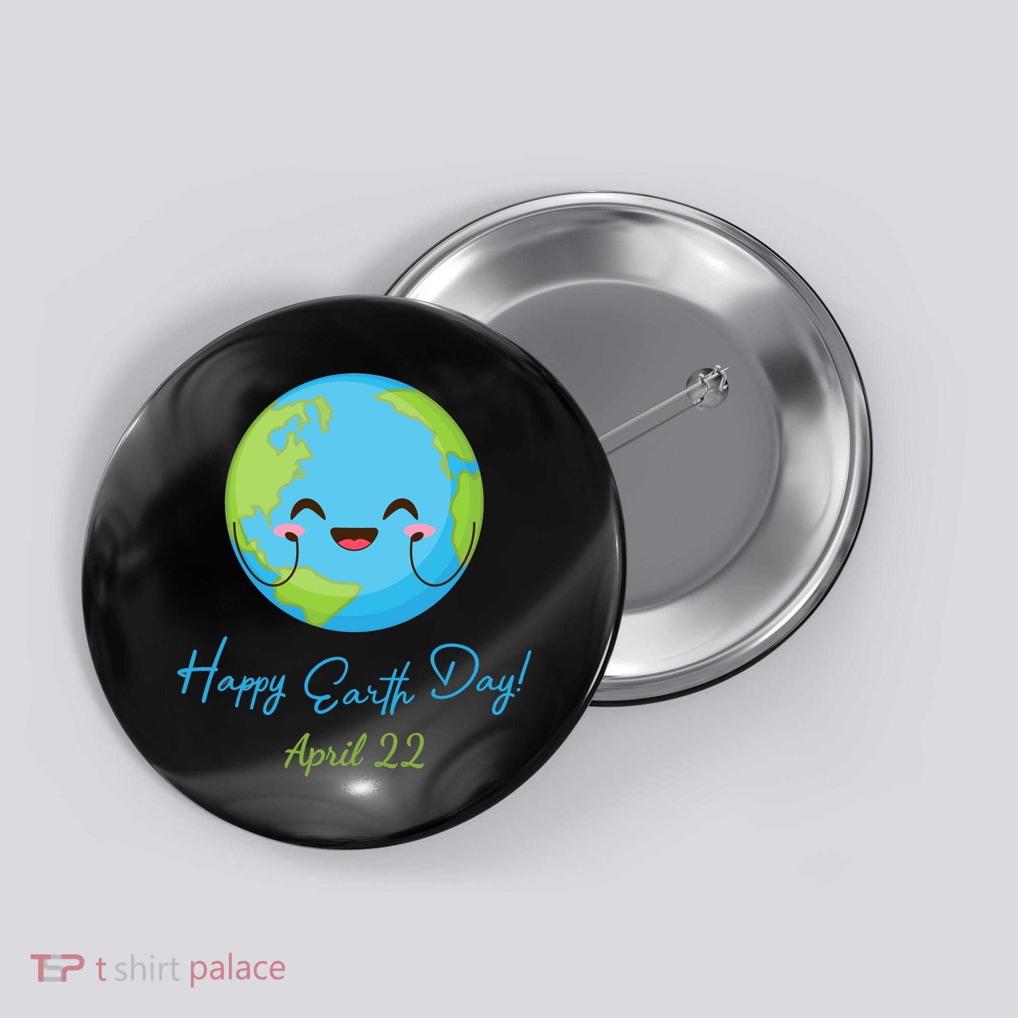 Happy Earth Day April 22 Cute Planet Button