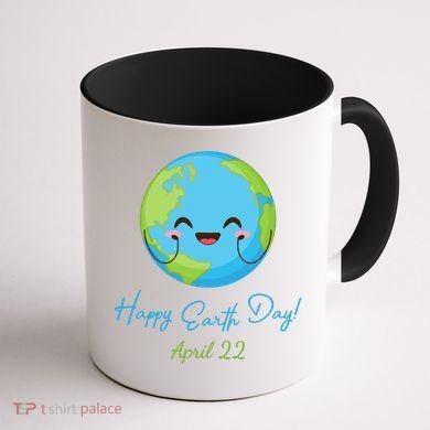Happy Earth Day April 22 Cute Planet Coffee Mug back