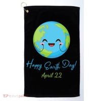 Happy Earth Day April 22 Cute Planet Golf Towel thumb 0