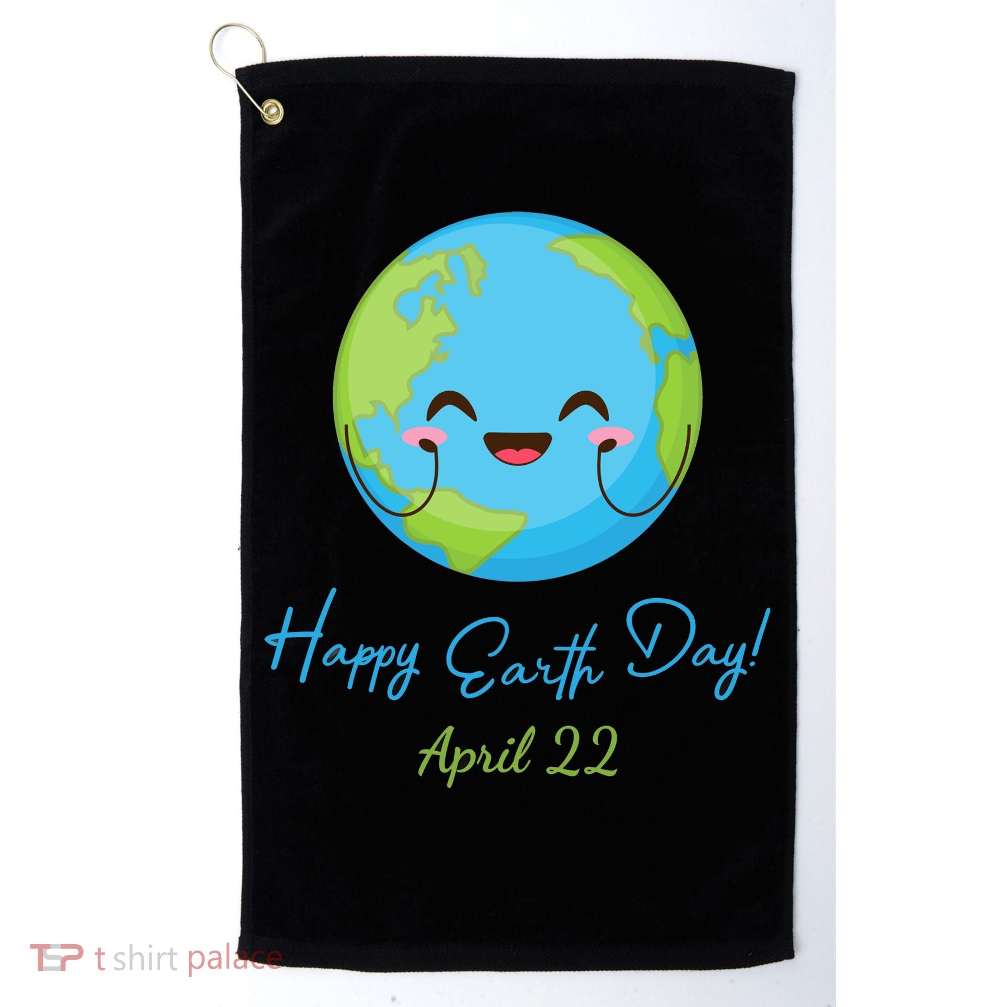 Happy Earth Day April 22 Cute Planet Golf Towel