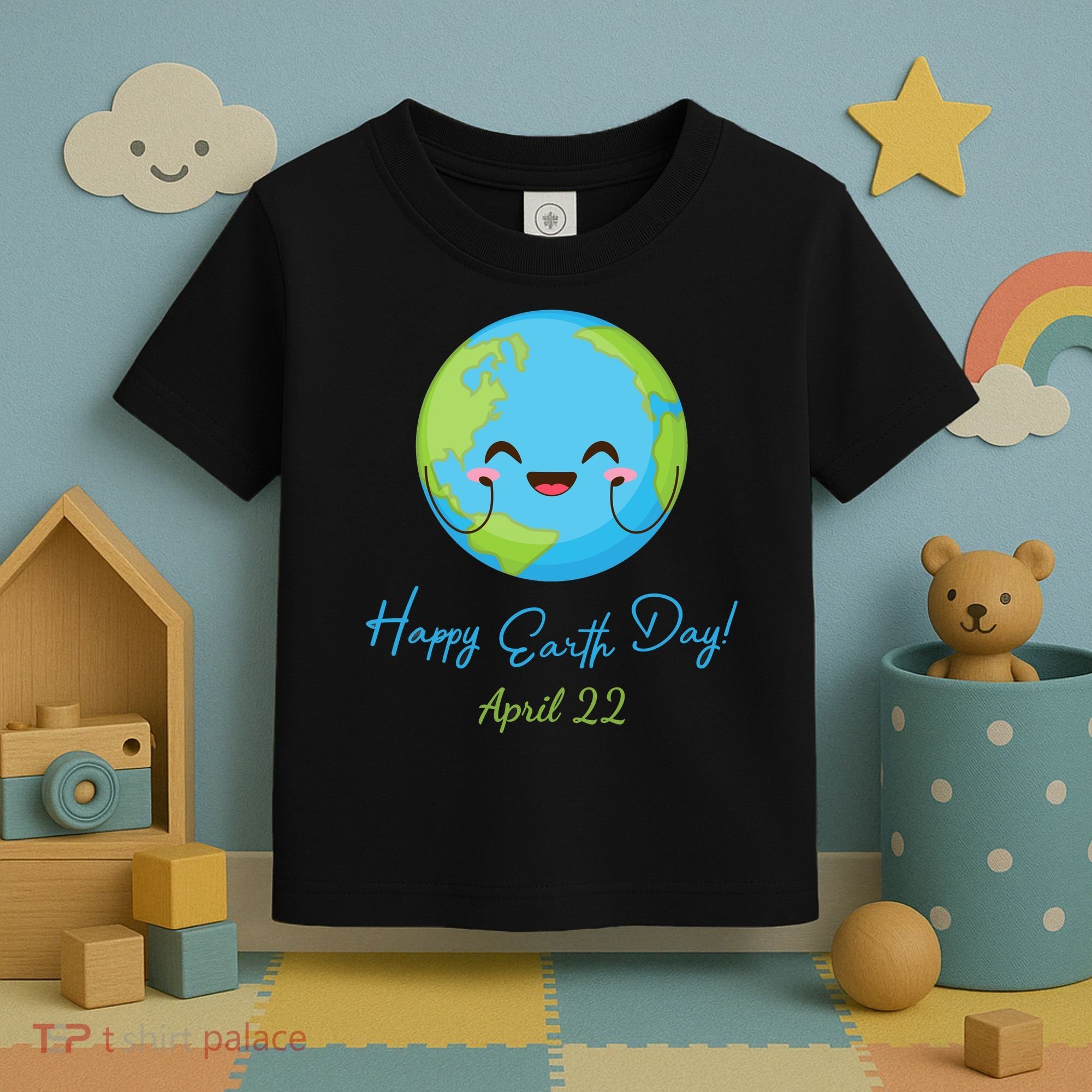Happy Earth Day April 22 Cute Planet Toddler T-Shirt