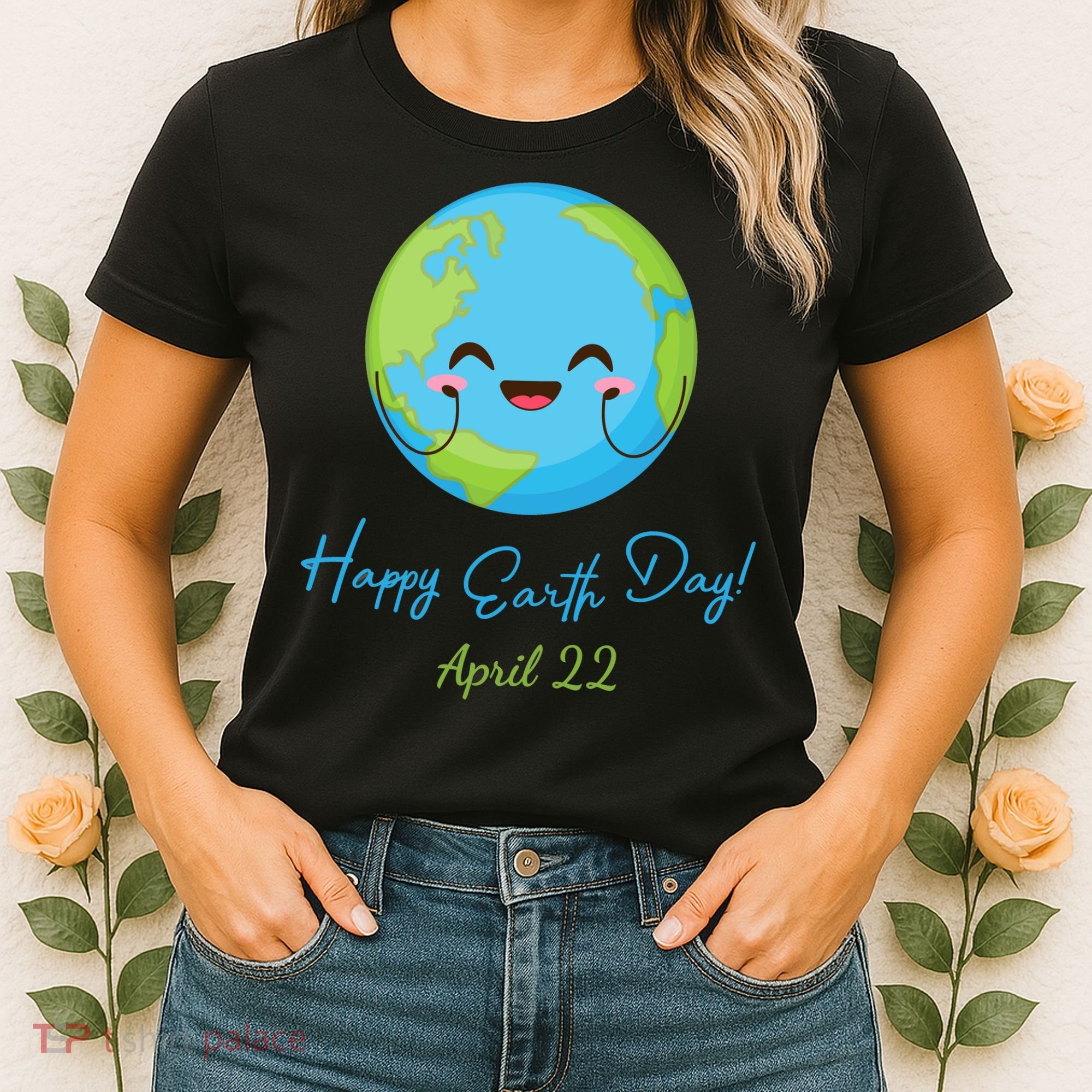 Happy Earth Day April 22 Cute Planet Women's T-Shirt