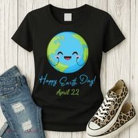 Happy Earth Day April 22 Cute Planet Women's T-Shirt thumb 3