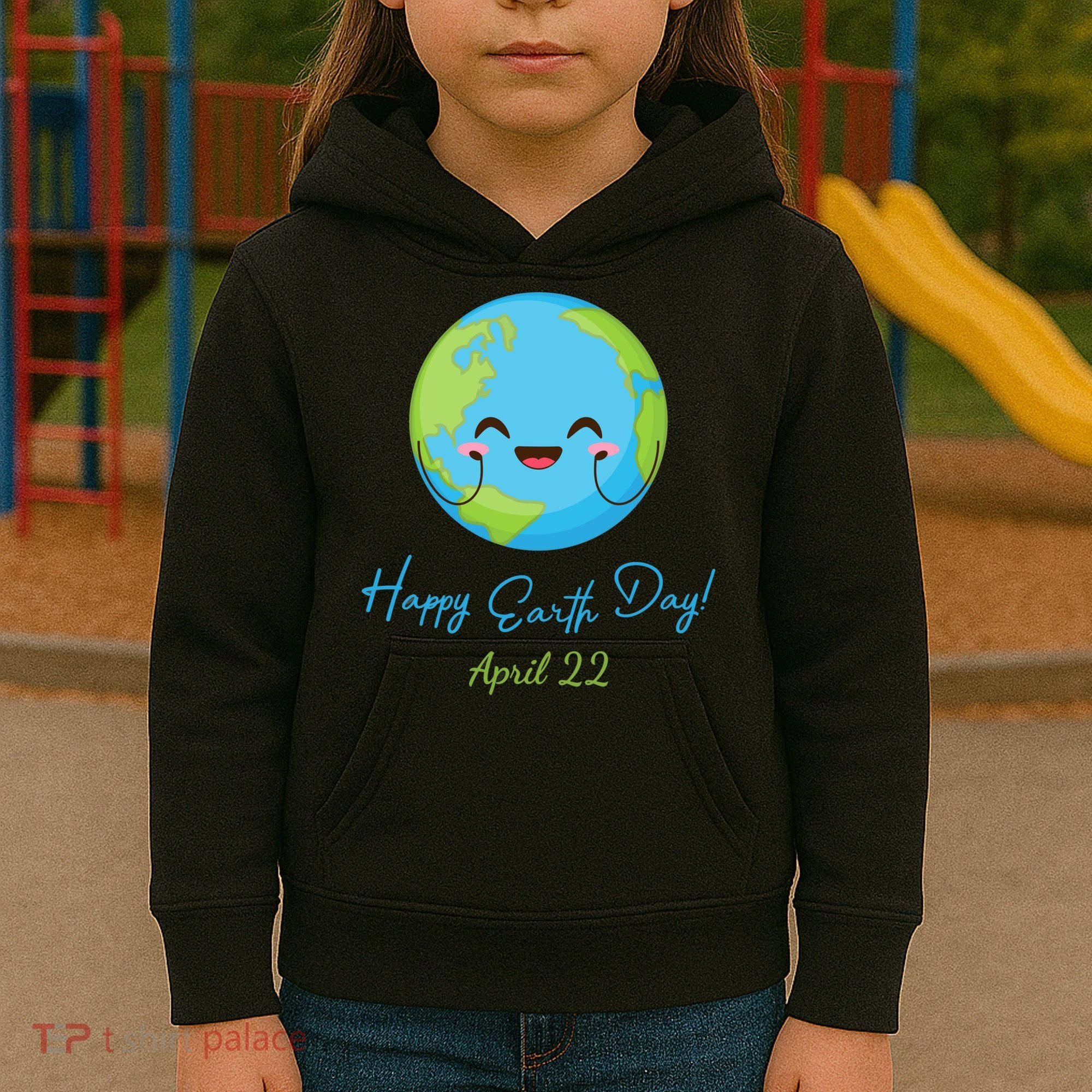 Happy Earth Day April 22 Cute Planet Kids Hoodie