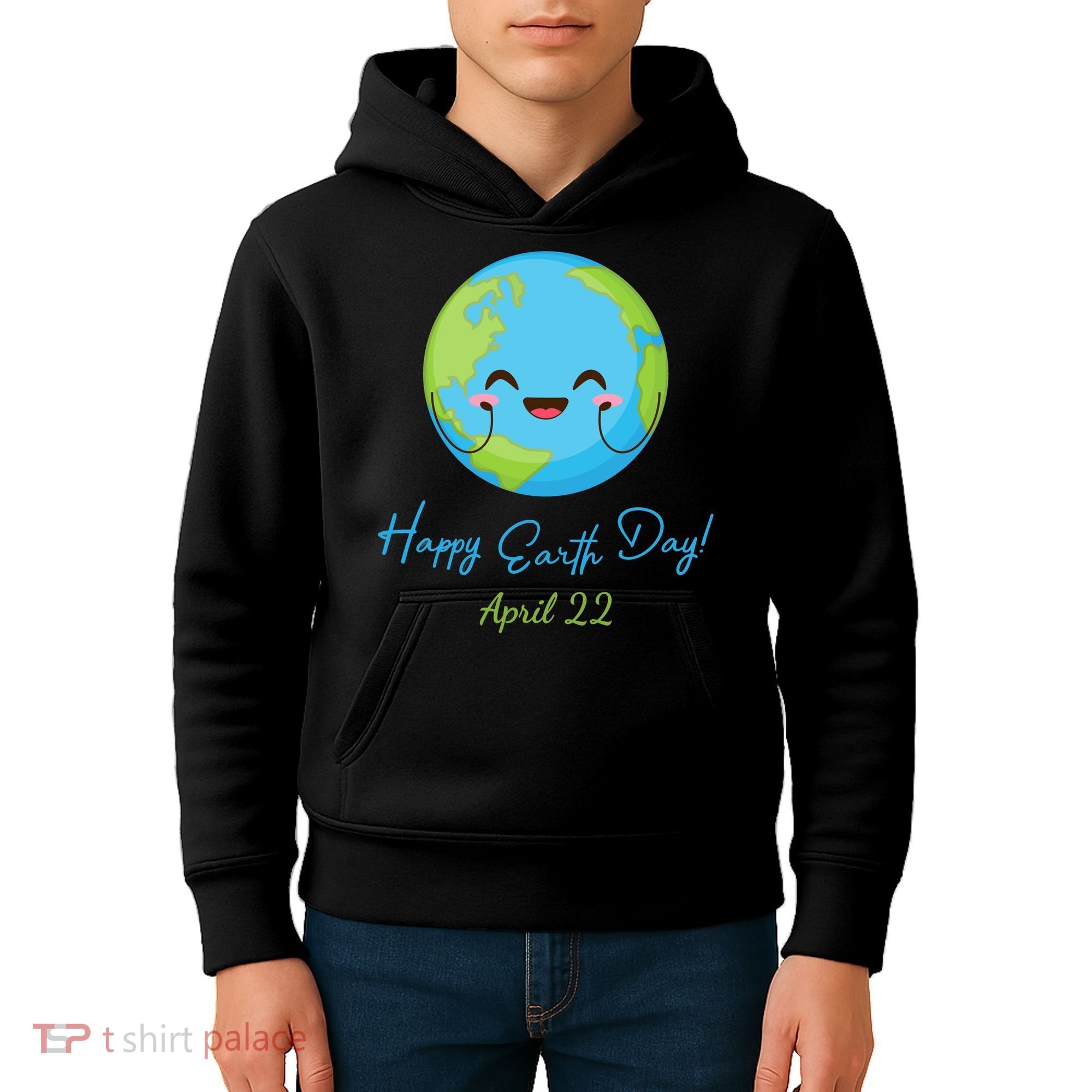 Happy Earth Day April 22 Cute Planet Kids Hoodie
