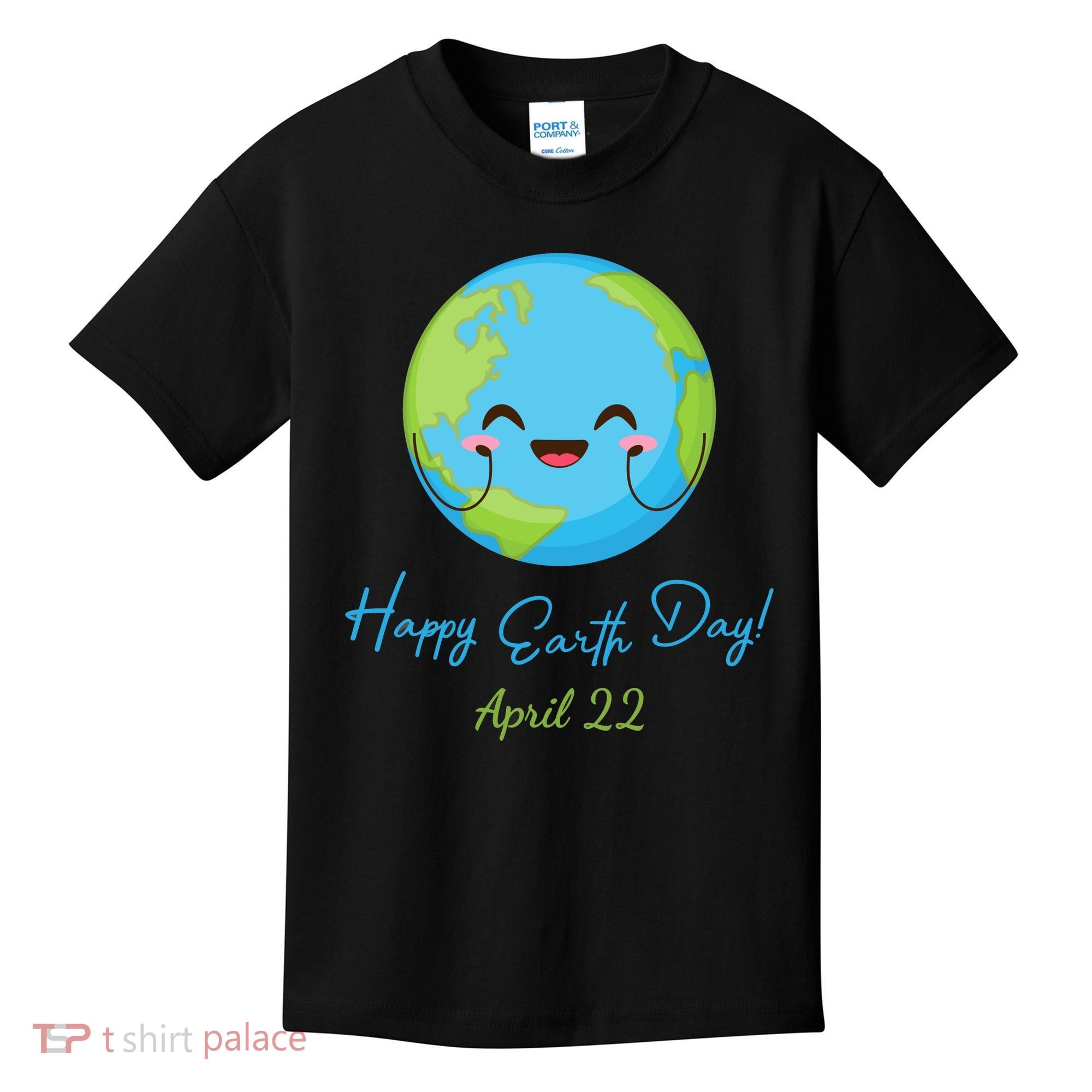 Happy Earth Day April 22 Cute Planet Kids T-Shirt