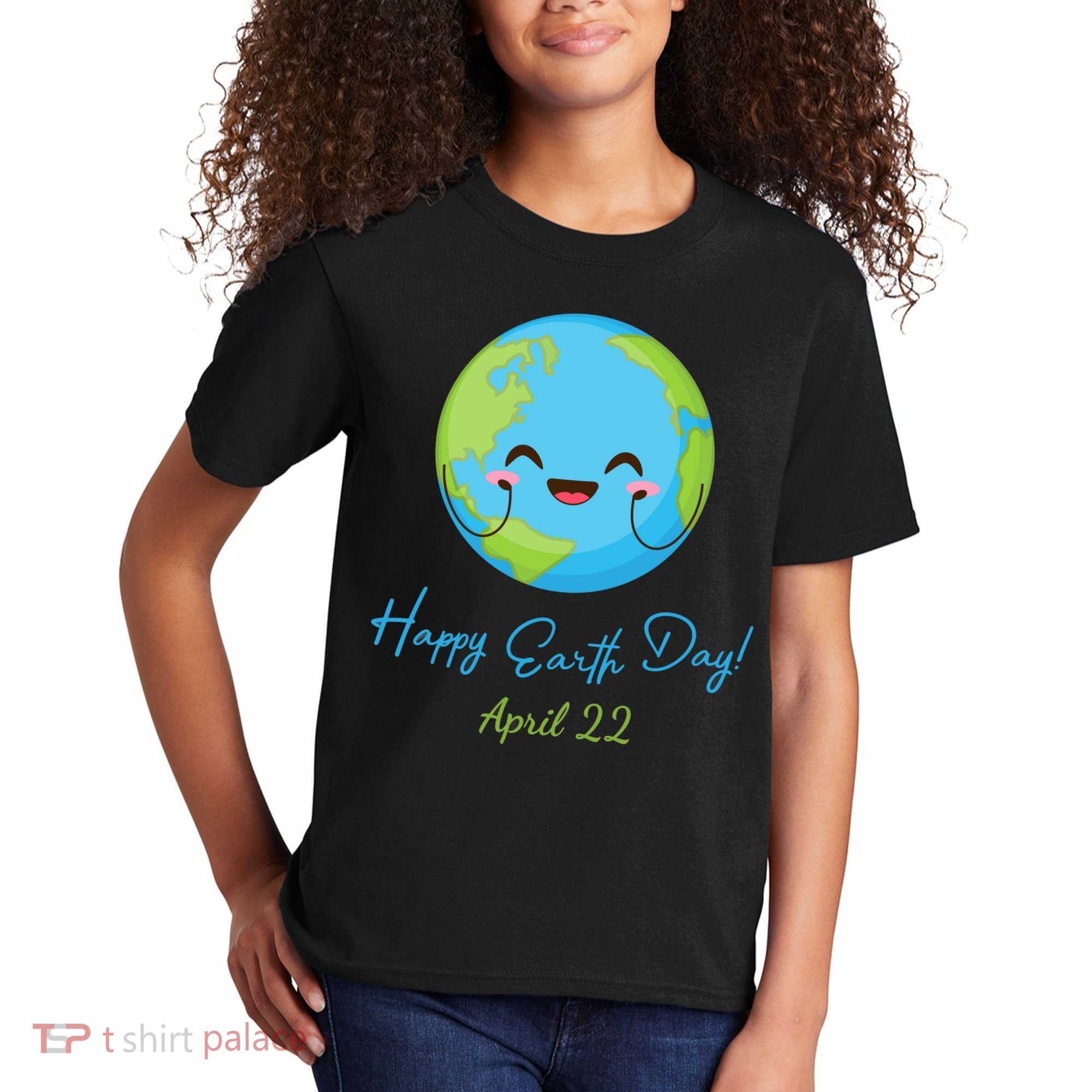 Happy Earth Day April 22 Cute Planet Kids T-Shirt