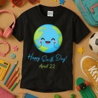 Happy Earth Day April 22 Cute Planet Kids T-Shirt thumb 3