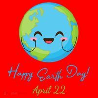 Happy Earth Day April 22 Cute Planet Santa Hat thumb 1