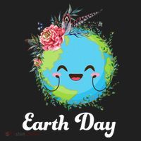 Happy Earth Day Cute Earth With Floral Wreath Women's Sweatshirt thumb 2