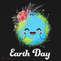Happy Earth Day Cute Earth With Floral Wreath Coaster thumb 2