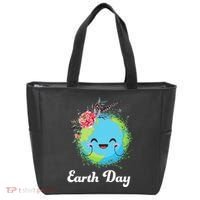 Happy Earth Day Cute Earth With Floral Wreath Tote Bag thumb 0