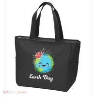 Happy Earth Day Cute Earth With Floral Wreath Tote Bag thumb 3