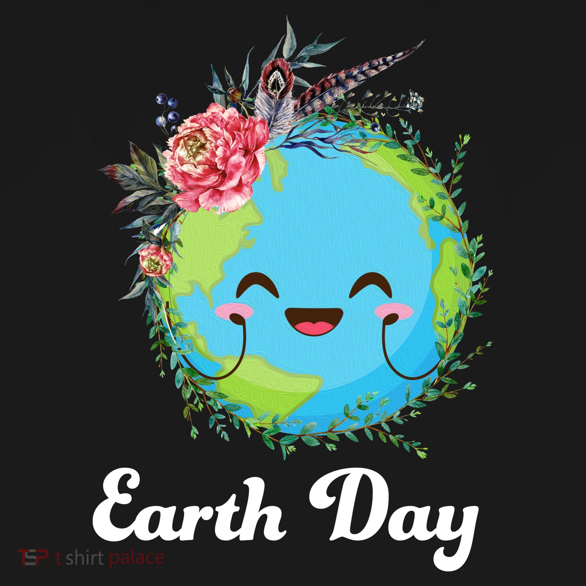 Happy Earth Day Cute Earth With Floral Wreath Tote Bag
