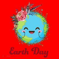 Happy Earth Day Cute Earth With Floral Wreath Santa Hat thumb 1