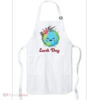 Happy Earth Day Cute Earth With Floral Wreath Apron thumb 0
