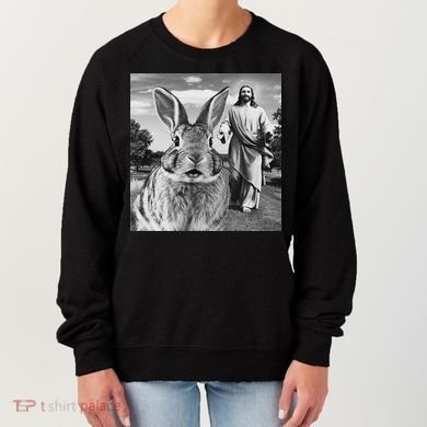 Happy Easter Day Bunny Selfie Christian Easter Women Women's Sweatshirt