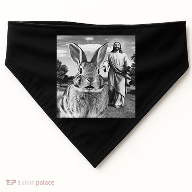 Happy Easter Day Bunny Selfie Christian Easter Women USA-Made Doggie Bandana