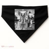 Happy Easter Day Bunny Selfie Christian Easter Women USA-Made Doggie Bandana thumb 0