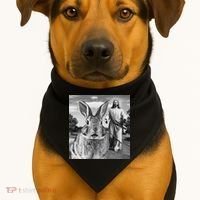Happy Easter Day Bunny Selfie Christian Easter Women USA-Made Doggie Bandana thumb 1