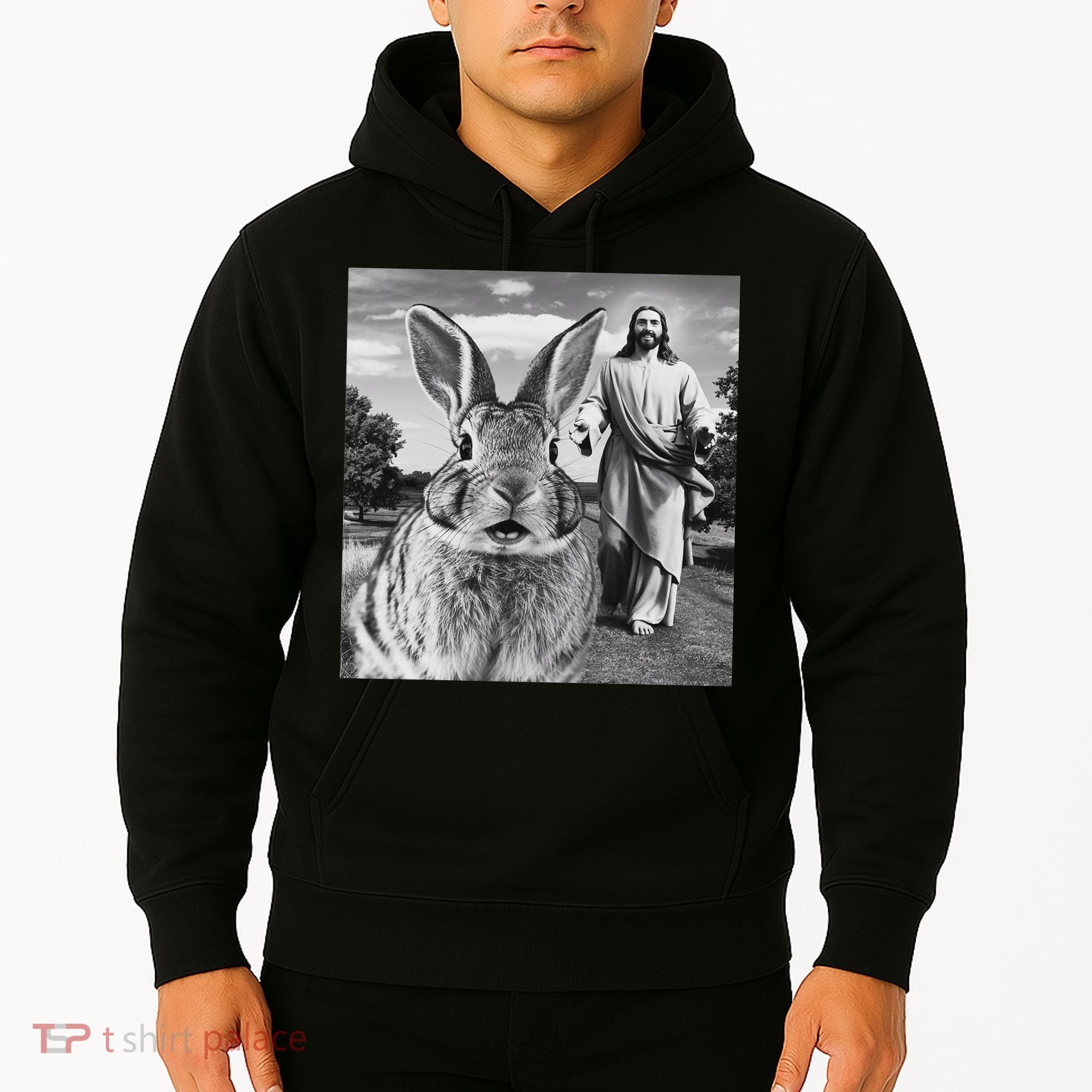Happy Easter Day Bunny Selfie Christian Easter Women Hoodie