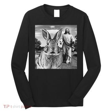 Happy Easter Day Bunny Selfie Christian Easter Women Long Sleeve Shirt