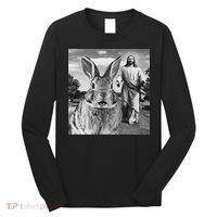 Happy Easter Day Bunny Selfie Christian Easter Women Long Sleeve Shirt thumb 0