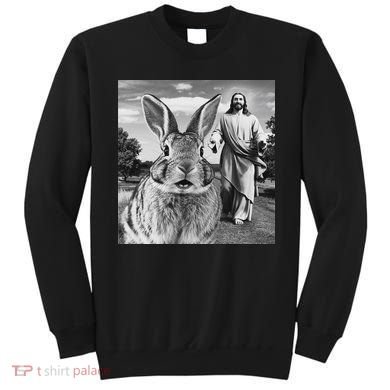 Happy Easter Day Bunny Selfie Christian Easter Women Sweatshirt