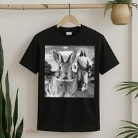Happy Easter Day Bunny Selfie Christian Easter Women T-Shirt thumb 2