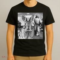 Happy Easter Day Bunny Selfie Christian Easter Women T-Shirt thumb 3